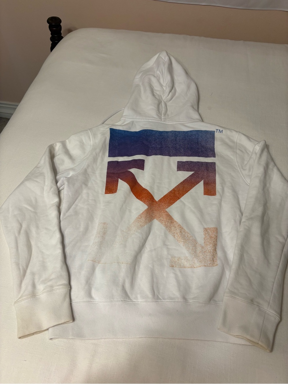 Off-White White Jacket with Hood and Zipper
